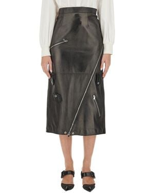 McQueen Elegantly Crafted Midi Skirt - Gray