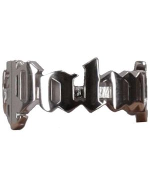Palm Angels Runder Ring mit klassischem Logo von , Silber - Weiß
