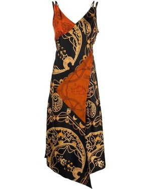 Marine Serre Maxi-Jurk Met Grafische Print - Zwart