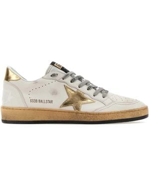 Golden Goose Leather Ball Star Trainers - White