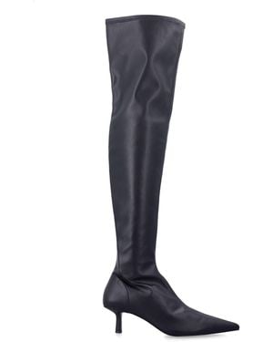 Senso Sleek Stretch Vegan Leather Over-The-Knee Boots With Pointed Toe And Kitten Heel - Blue