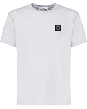 Stone Island Compass Logo Patch Slim T Shirt - Weiß