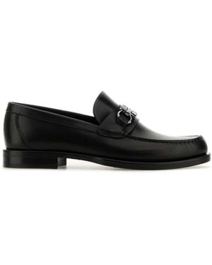 Ferragamo Leather Fort Loafers - Black