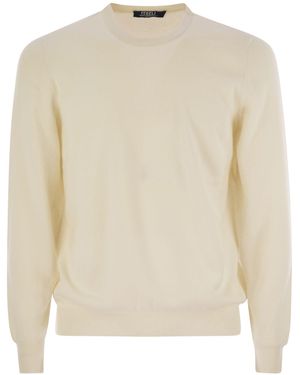 Fedeli Argentina Baby Cashmere Crew Neck Jumper - Natural