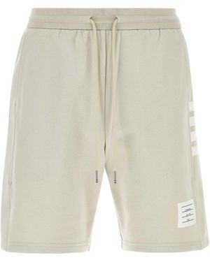 Thom Browne Sand Cotton Bermuda Shorts - Natural