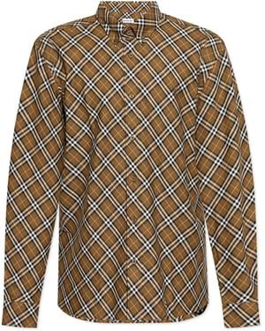 Burberry Camicia A Controllo Di Cotton - Verde