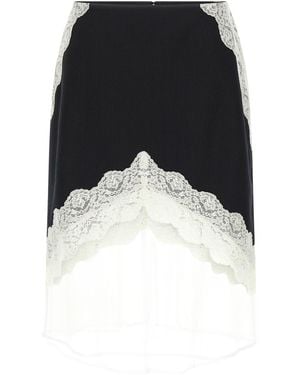 Jil Sander Organza Spitzenwolle Rock - Schwarz