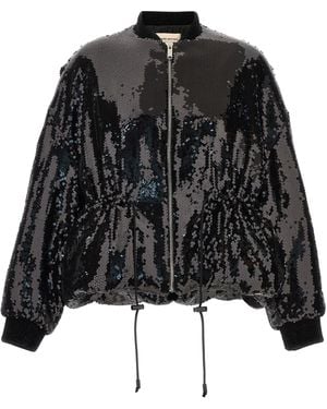 Alexandre Vauthier Pailletten Bomber Jacket - Zwart