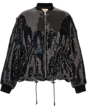 Alexandre Vauthier Sequin Bomber Jacket - Black