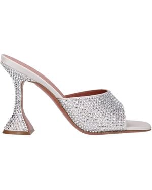 AMINA MUADDI Sandalen Lupita Frau Satin Silber - Weiß