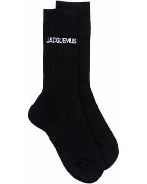 Jacquemus Ribbed Crew Socks - Black