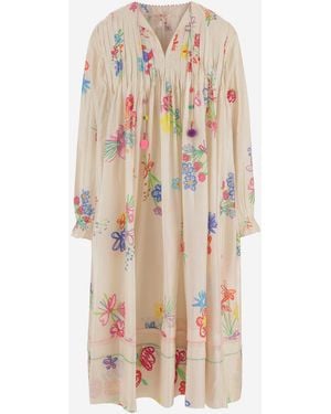 Péro Seidenkleid mit Blumenmuster - Natur