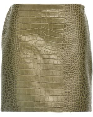 Ermanno Scervino Crocodile Print Skirt - Green