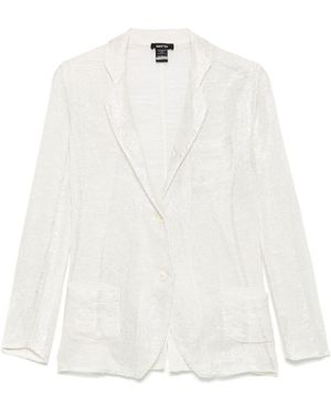 Avant Toi Leinenmischung Single Breasted Jacke - Weiß