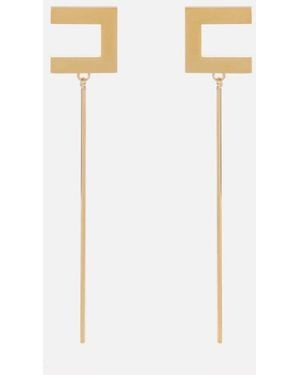 Elisabetta Franchi Pendientes Con Logo Y Barra - Blanco