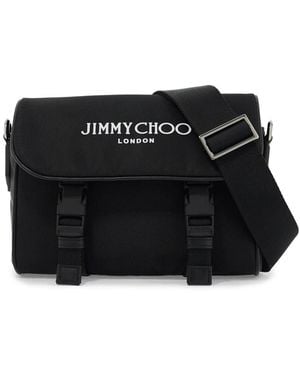 Jimmy Choo Nylon Crossbody Body Bag Eli Met Schouder - Zwart