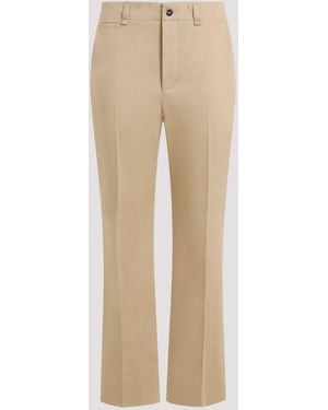 Saint Laurent Camel Cotton Pant - Natural
