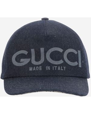 Gucci Gelaserde Denim Honkbalhoed - Blauw