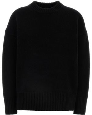 Co. Oversized Crew Neck Cashmere-Wool Sweater - Black