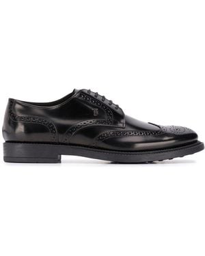 Tod's E Leder Derby Schuhe - Schwarz