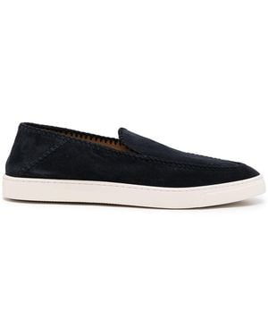Giorgio Armani Leather Slip-On Trainers - Black