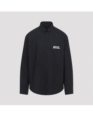 Balenciaga Ls Large Fit Cotton Shirt - Blue