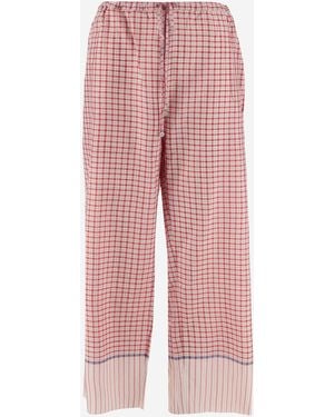 Péro Reine Seidenhosen mit Scheckmuster - Pink