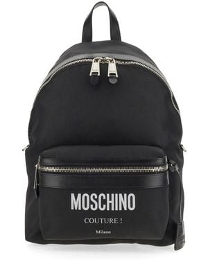 Moschino Large Backpack With Logo - Black