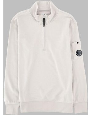 C.P. Company C. P. Company Mini Zip-Up Cotton Sweatshirt For Boys - White
