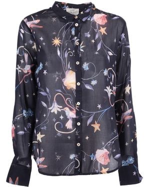 forte_forte Camicia Regular Voile Stampa "deliverance" - Blauw