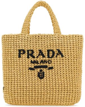 Prada Strohhandtasche - Mettallic