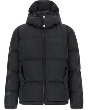 Off-White c/o Virgil Abloh Cremefarbene "Diagonal Arrow"-Daunenjacke - Schwarz