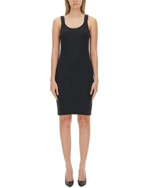 Helmut Lang Scoop Neck Knee Length Dress - Black