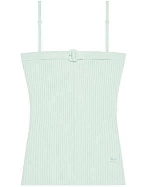 Courreges Top aus Rippstrick mit Schnalle - Grün