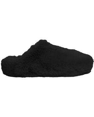 LA ROSE Furry Indoor Slippers - Black