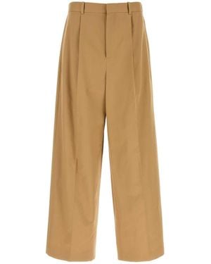 Loewe Cotton Wide-Leg Pant - Natural