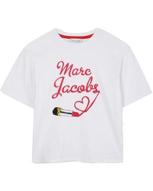 Marc Jacobs "Lipgloss" Logo T Shirt - White