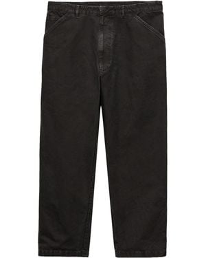 Prada Jeans mit weitem Bein und Dreieckslogo - Schwarz