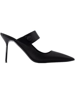 Paris Texas Lidia Couture Sabot 90 Pumps Silk Black - Zwart