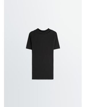 Lemaire Gedraaide Top Met Korte Mouwen - Zwart