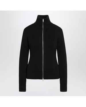 Maison Margiela Wool Zip Up Cardigan - Black