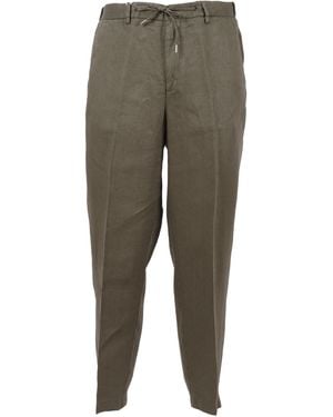 BRIGLIA Trousers Linen Pant - Green