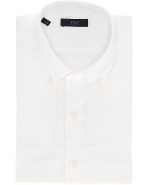 Fay Camicia Collo B.down Stretch - Wit