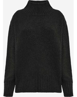 Malo Pull en cachemire à col roulé - Noir