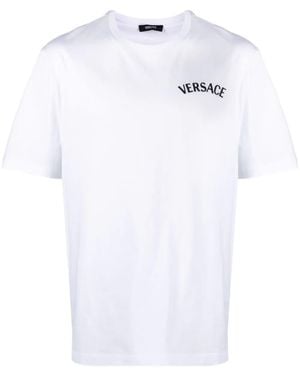 Versace T Shirt Milano Stempel - Weiß