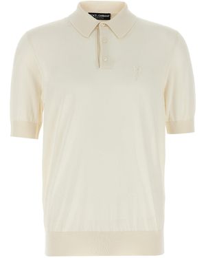 Dolce & Gabbana Strick -Polo -Hemd - Weiß