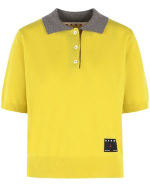 Marni Gelbes Kaschmir-Poloshirt