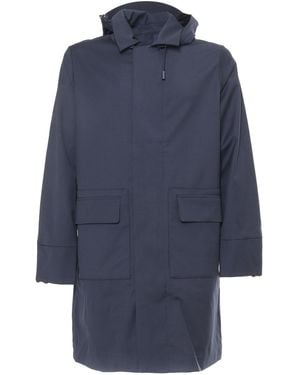 K-Way Poirol Tech Wool Blend 3/4 Length - Blue