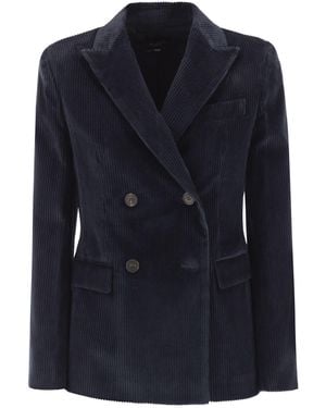 Weekend by Maxmara Katanga Blazer aus Baumwollsamt - Blau