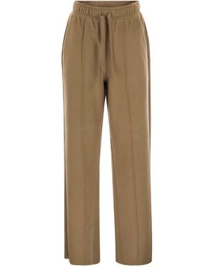Weekend by Maxmara Sponda Jersey Pants With Draped Effect - Natural
